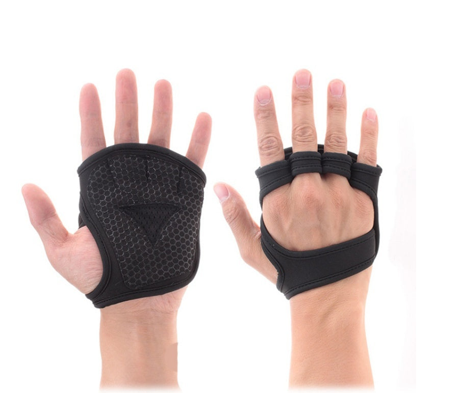 Black Breathable Half Finger Protector Gloves