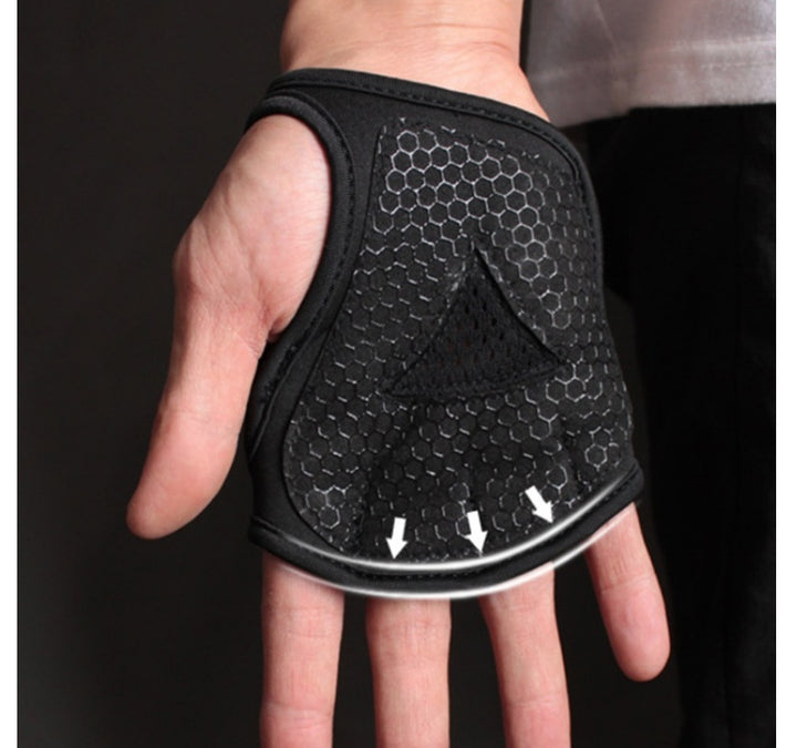 Black Breathable Half Finger Protector Gloves