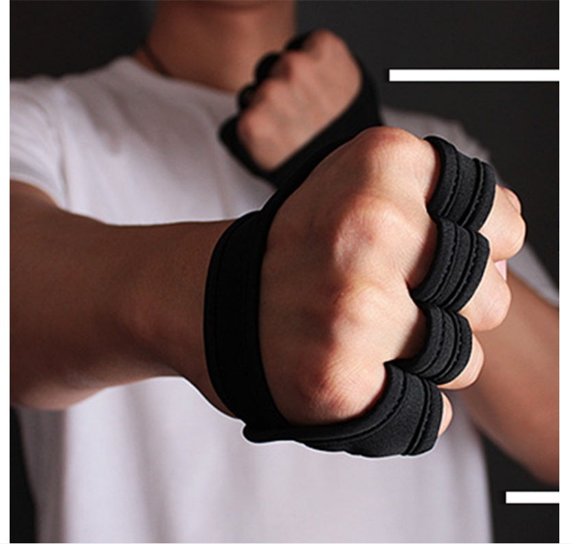 Black Breathable Half Finger Protector Gloves