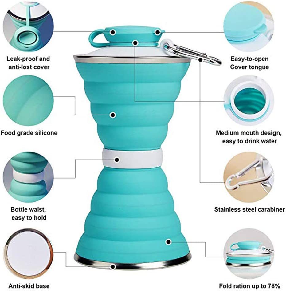 500ML Silicone Water Bottle Cup