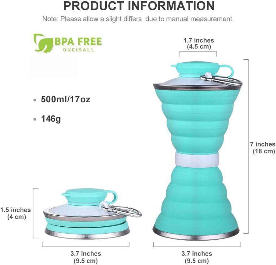 500ML Silicone Water Bottle Cup