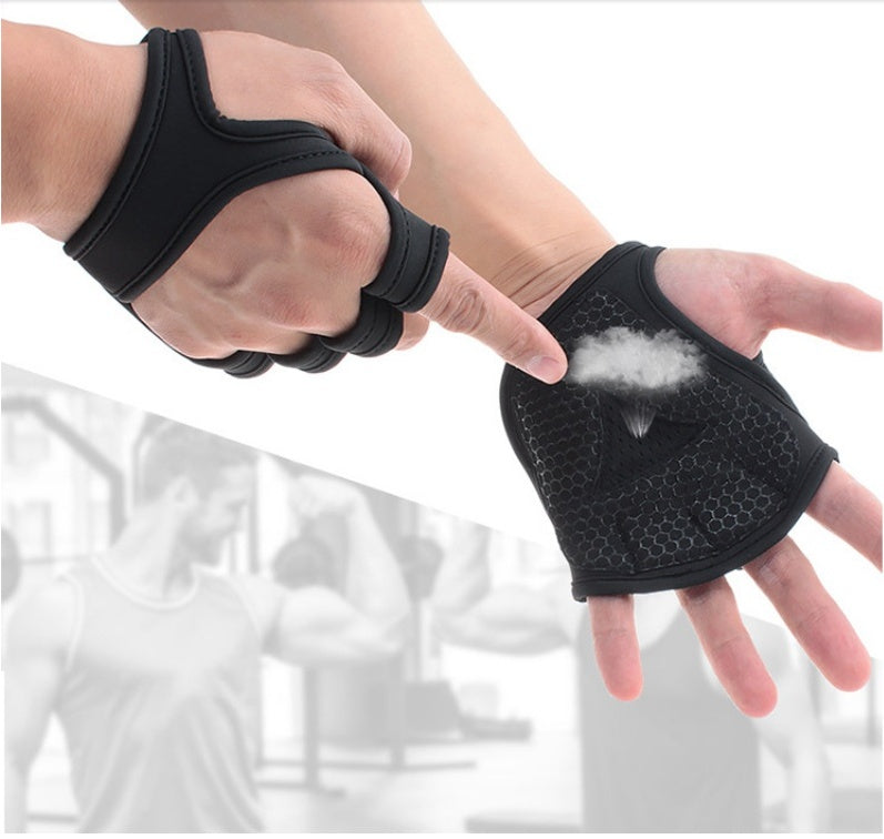 Black Breathable Half Finger Protector Gloves